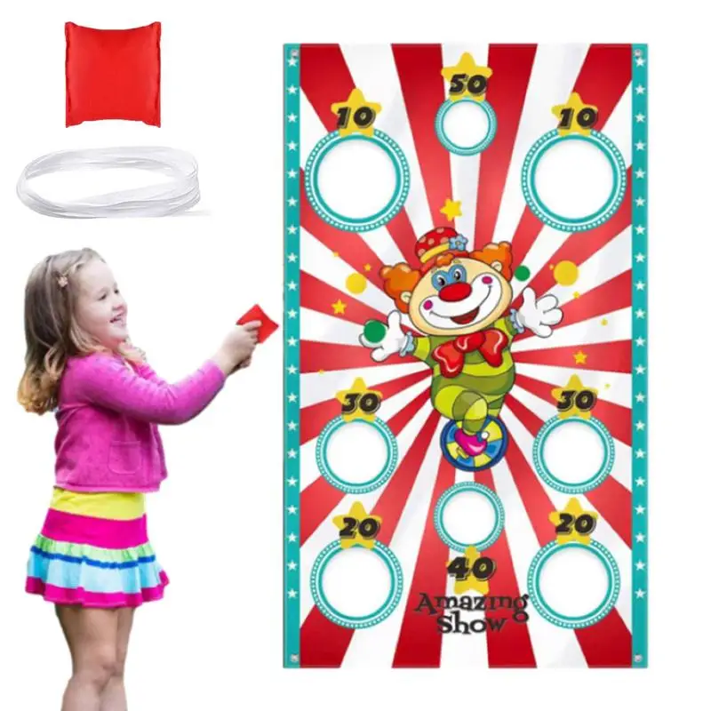 Outdoor Throwing Game Banner Magical Show Circus Toss Game Banner Large Size Throwing Game Supplies For Outdoor Carnival Birthda