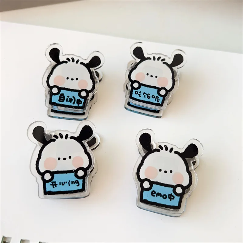 4 Pcs/lot Cute Puppy Dog Acrylic Exam Paper Clip Student Card/Account Storage Clip