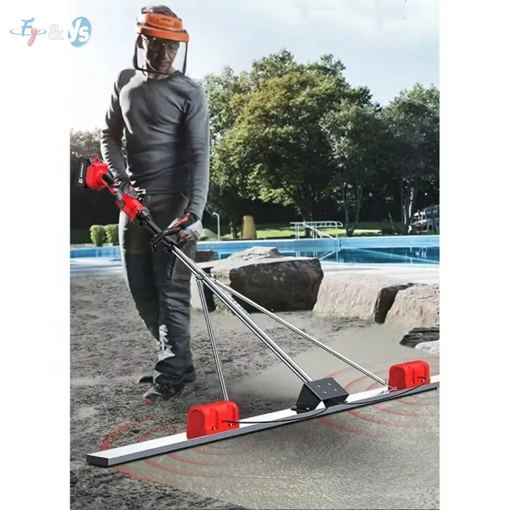 High-Power Electric Concrete Leveler Concrete Vibrating Ruler–1-2M Lithium Vibrator,Floor Scraping&Polishing Construction Tool