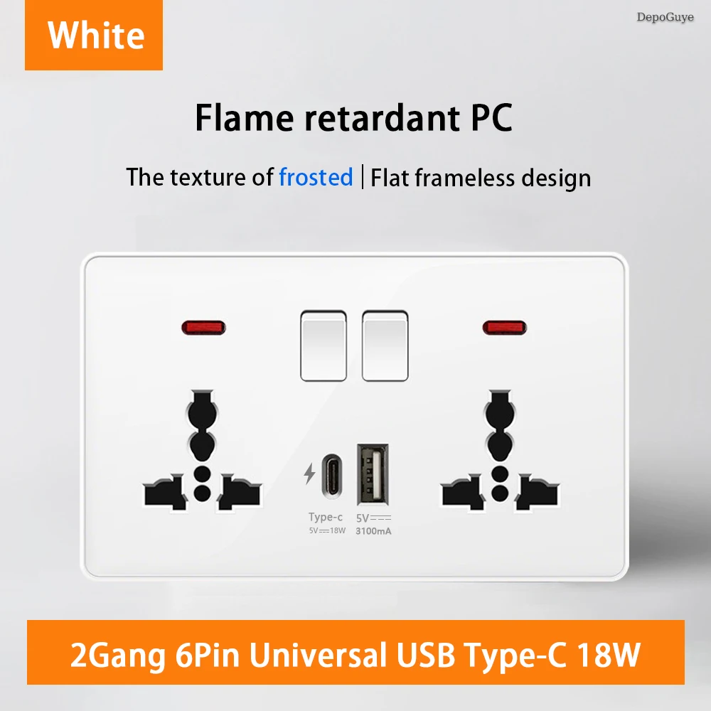 Variant: 2Gang 6Pin AC 18W Wh