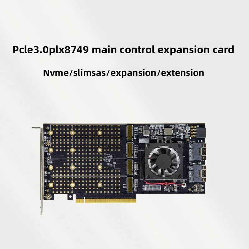 PLX PEX8749 PCIe 3.0 Expansion Card Nvme Slimsas Quad Disk Graphics Card In-Out for Computer Upgrade