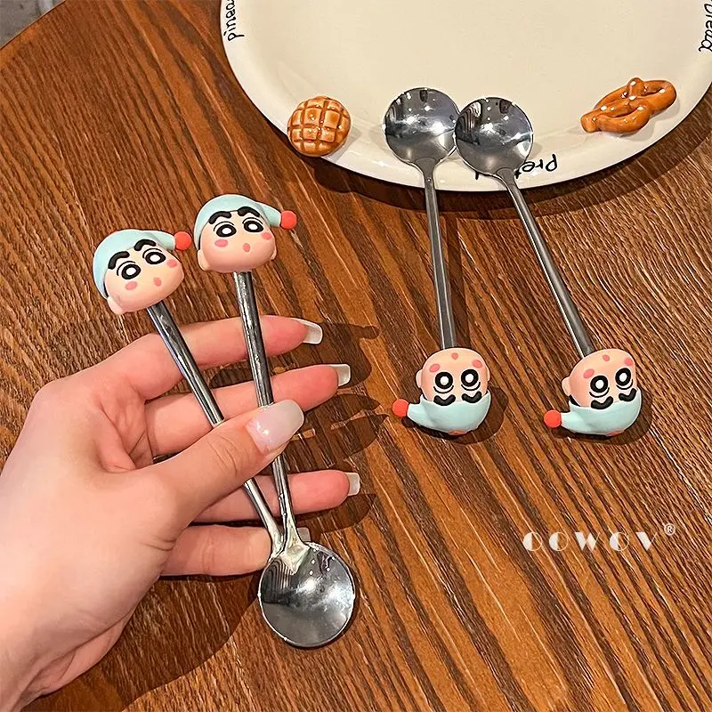Crayon Shin‑chan 304 Stainless Steel Spoon Cartoon Cute Handle Soup Spoon Food Grade Tableware Home Kitchen Decor Gift 2026 view 3
