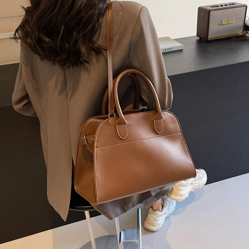 LEFTSIDE Simple Shoulder Bags for Women 2024 PU Leather Females Tote Bag Lady Solid Color Crossbody Bag  Handbags and Purses