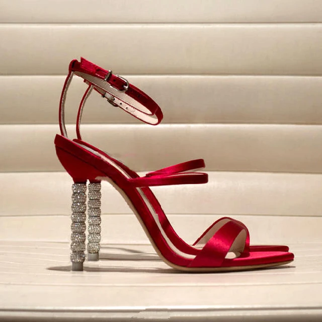 Red and silver sandals store