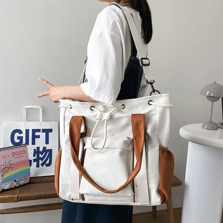 Large Capacity Tote Bag Color Contrast Shoulder Bag Women\'s Casual Handbag Female Simple Commuter Crossbody Bag