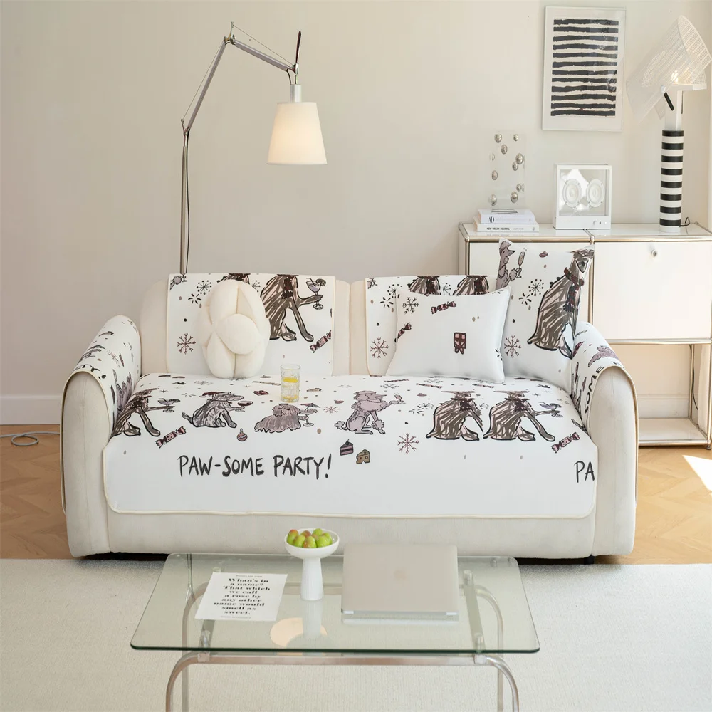 2026 Retro French Style Light Luxury Sofa Cover Universal Non-Slip All-Season Fabric High-Quality Sofa Slipcover Anti-Cat