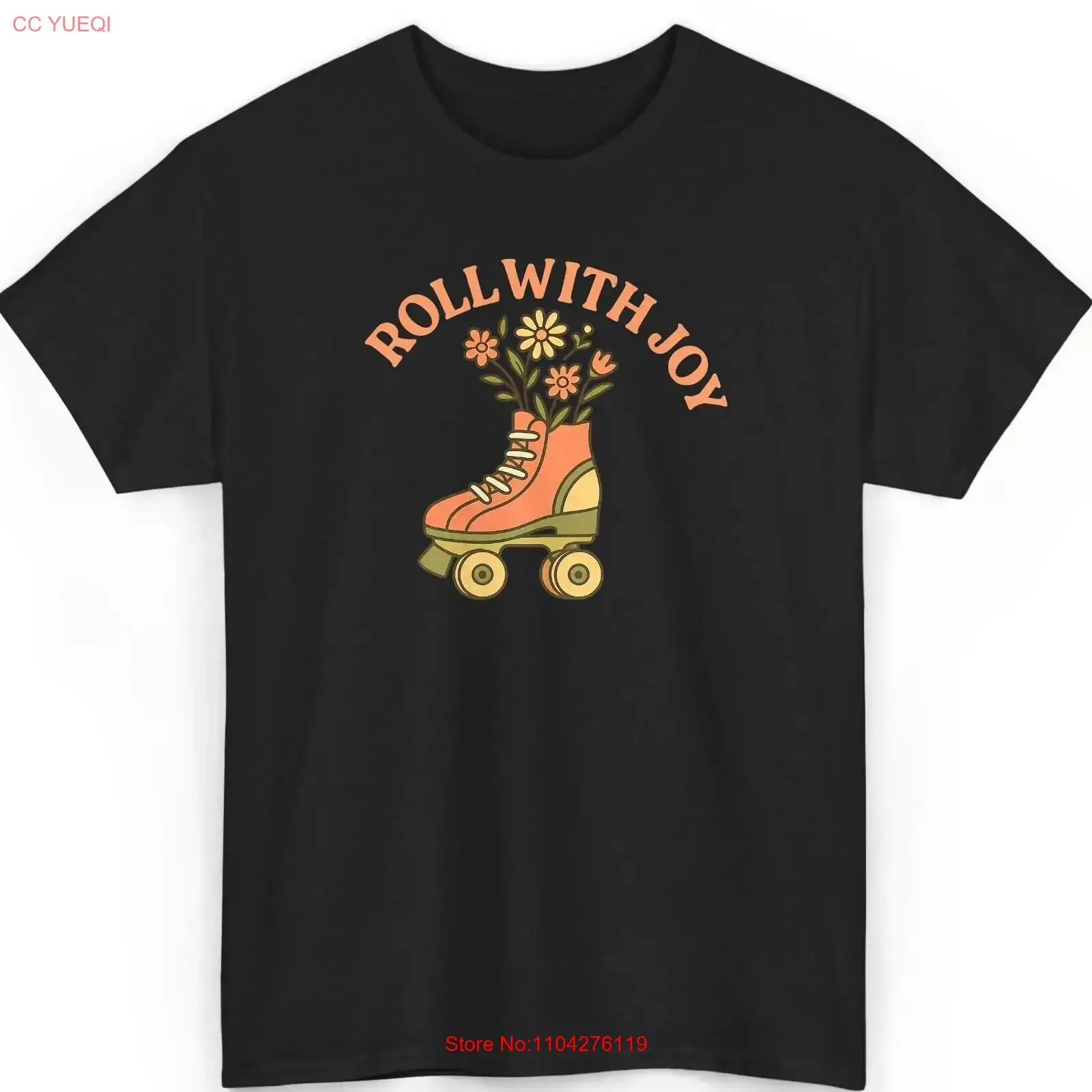 Camiseta con estampado de patines retro, camiseta floral vintage con cita groovy, top estético de los años 70, gráfico vintage con vibra positiva