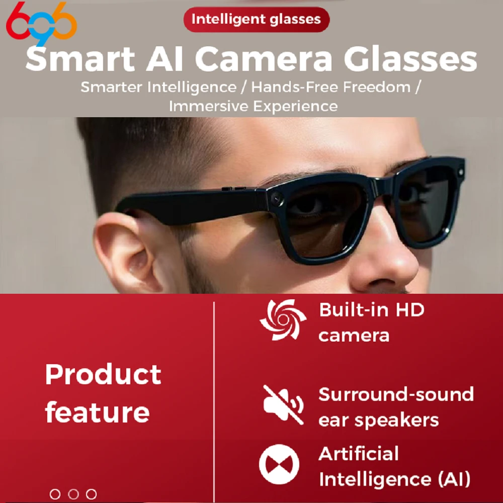 

New Music Smart Al Camera Glasses Blue Tooth Glasses HD Call Smart Glasses Waterproof Voice Assistant Anti Blue-Light Sunglasses