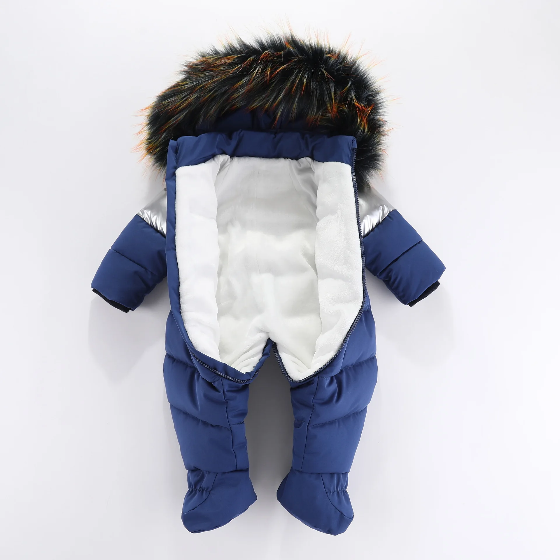 2024 Russian Winter Jumpsuit For Infant Boys Plus Velvet Warm Newborn Baby Romper 0-2 Years Boys Winter Overalls Baby Snowsuit