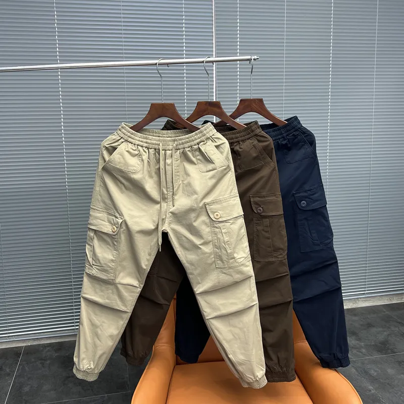 

Svip Men's Casual Trousers Spring Faion Loose Fit Cone ape Cuffed Workwear Pants Comfortable Elastic Waist Sli