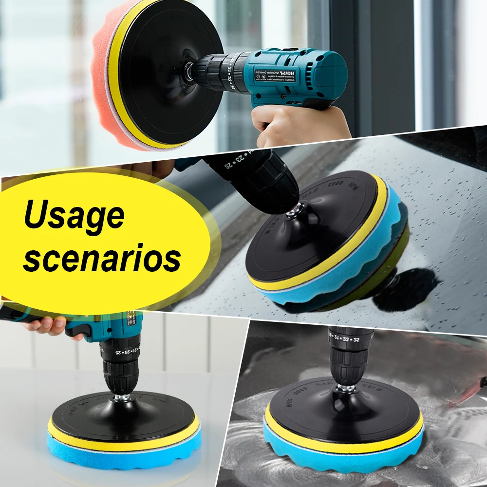 Almohadilla de encerado para coche, herramienta de limpieza de detalles, 5 piezas, 5/6/7 pulgadas, disco de pulido de 150/180mm, cuidado automático, elimina arañazos