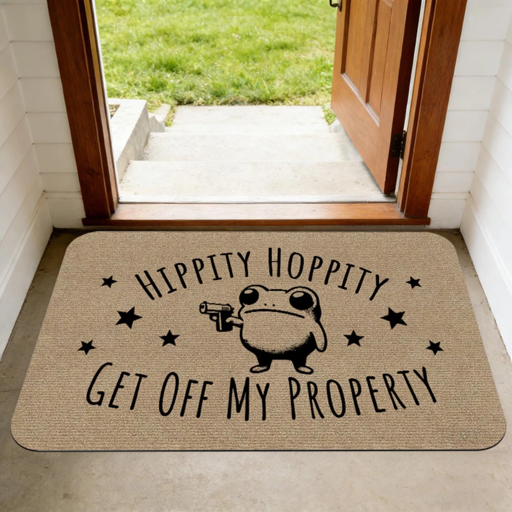 Cartoon Frog Wolf Cat Horse Fox Ladybug Animal Graphic Print Doormat Front Porch Entryway Shoe Cabinet Nook Sunroom Side Rug