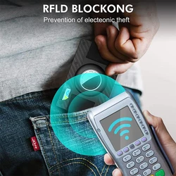 남성용 지갑, 에어태그 브래킷이 있는 금속 지갑 (에어태그 없음), 투명 창 ID 배지 클립, 탄소 섬유 RFID 실드, 수납 가능