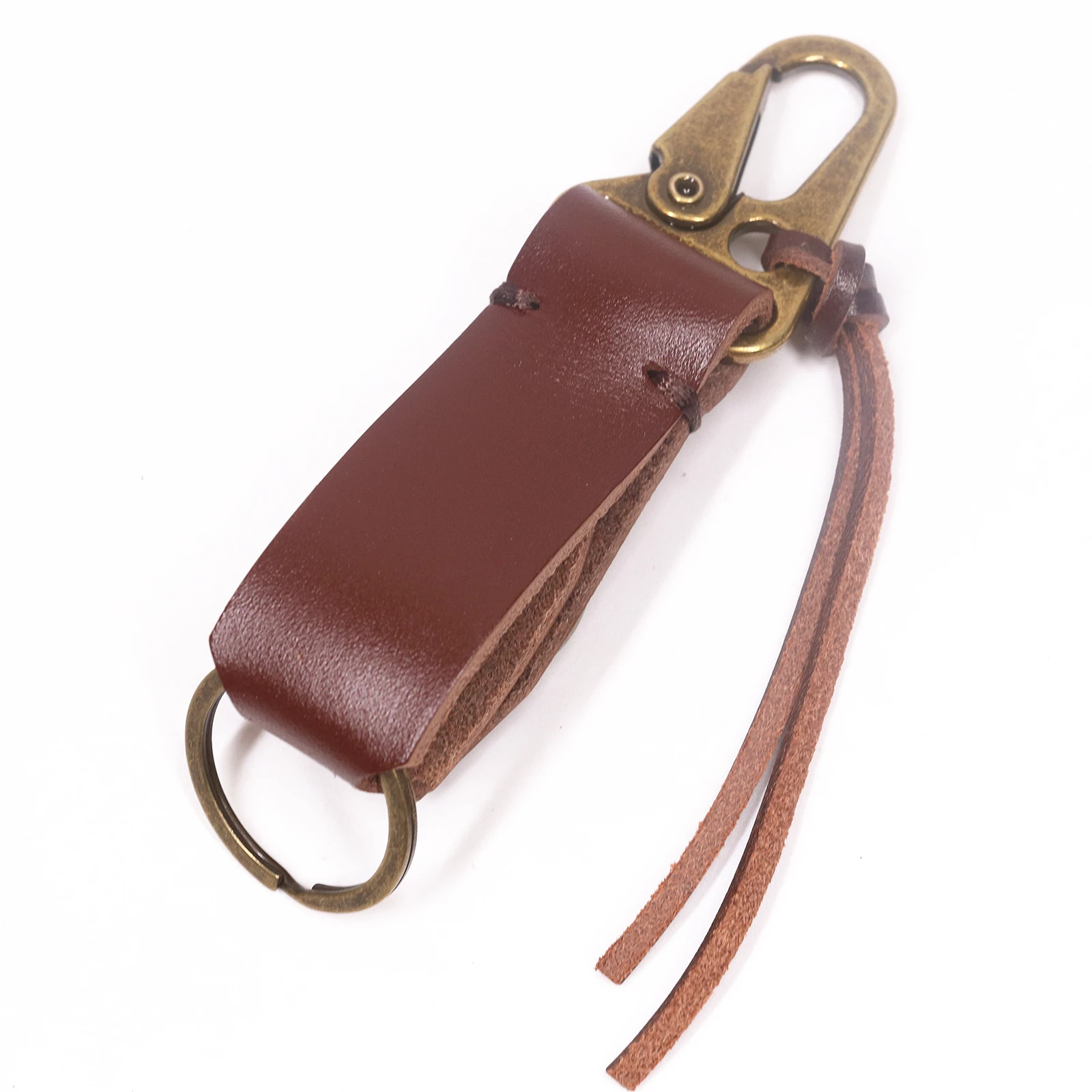 Handmade Genuine Leather Key Holder For Men Male Vintage 100% Cowhide EDC Waist Hanging Belt Loop Keychain Clip Key Chain Buckle