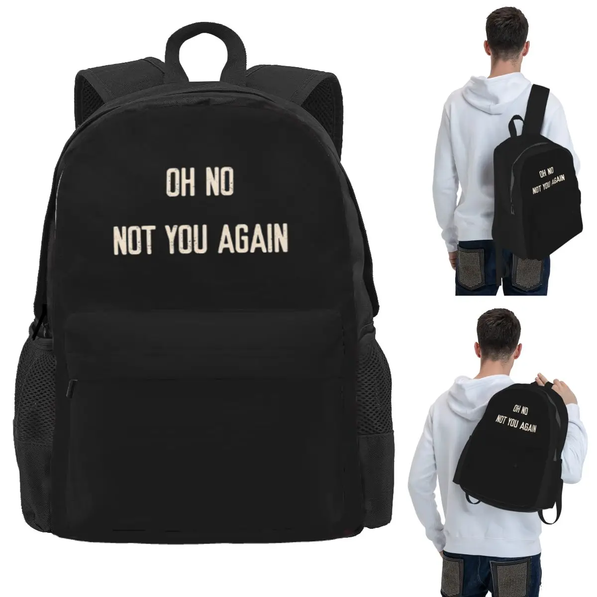

Oh No! Not You Again! Welcome Student Backpack School Bag Hiking Travel Daypack for Boys Girls Bookbag Shoulder Bags