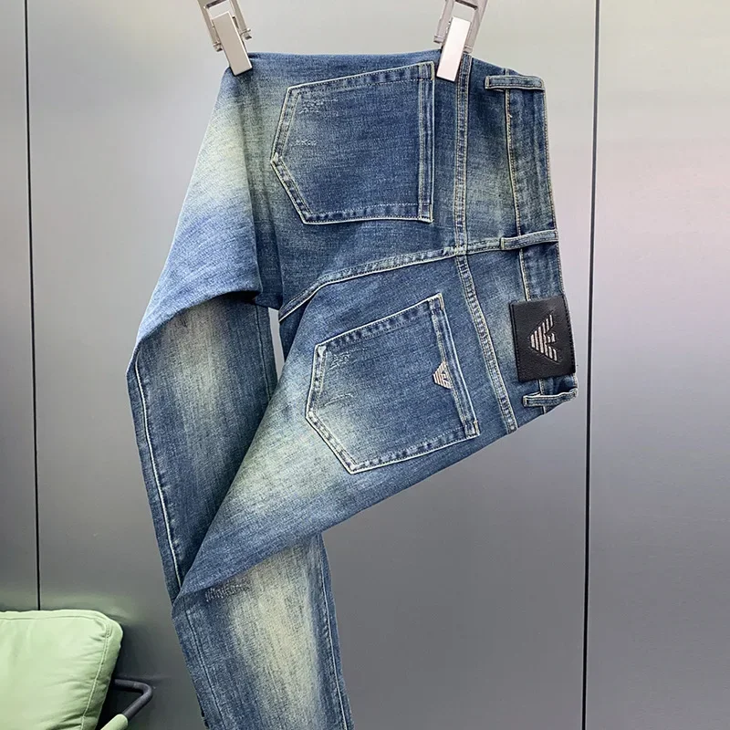 Pantaloni jeans da uomo 2024 nuovi pantaloni dritti in cotone casual da lavoro moda classica jeans slim elasticizzati abbigliamento da uomo di alta qualità