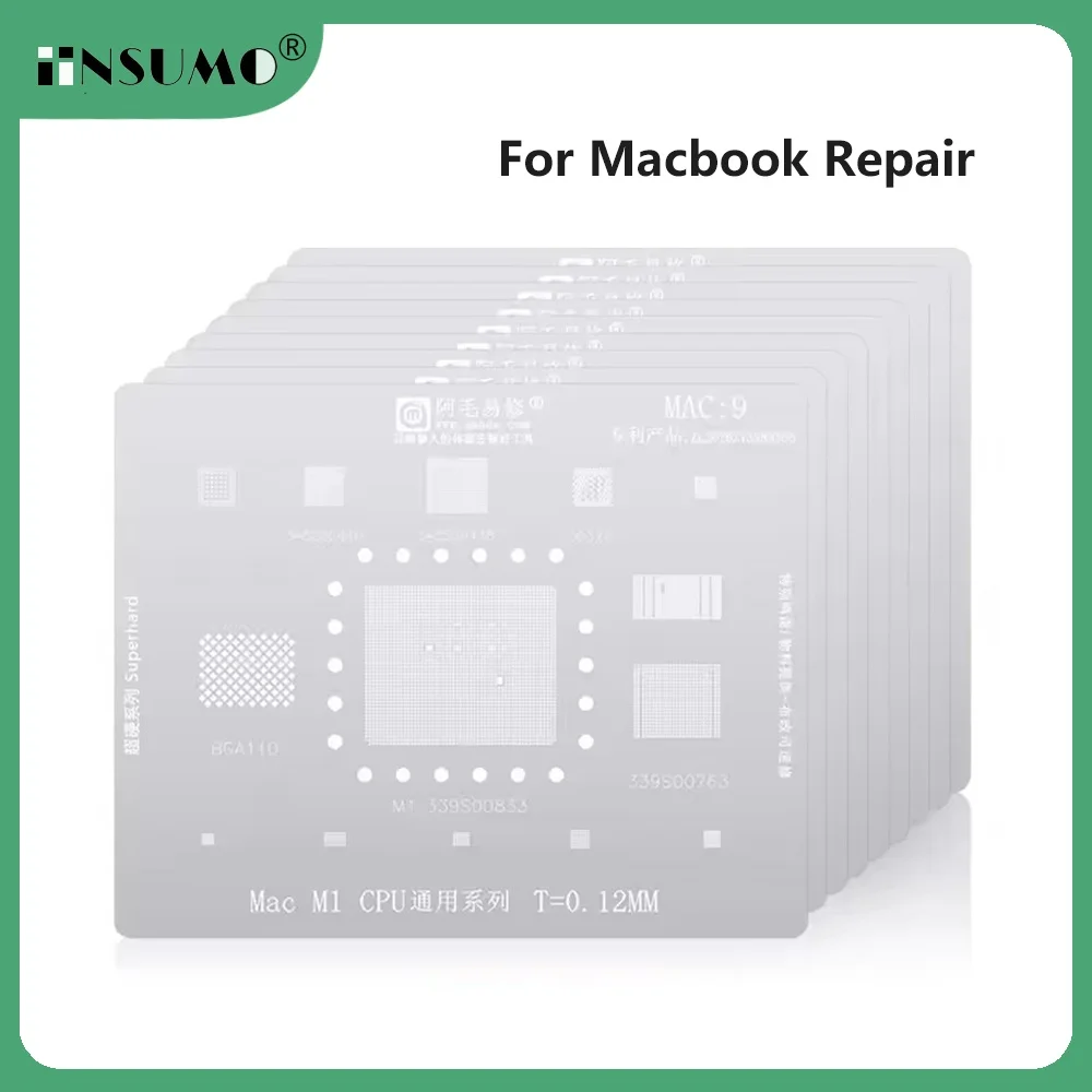 

AMAOE BGA Reballing Stencil for Macbook Pro A2159 339S00616 CB3217B12 CD3215B03 A1989 SSD DDR CPU WIFI Steel Mesh Repair Tool