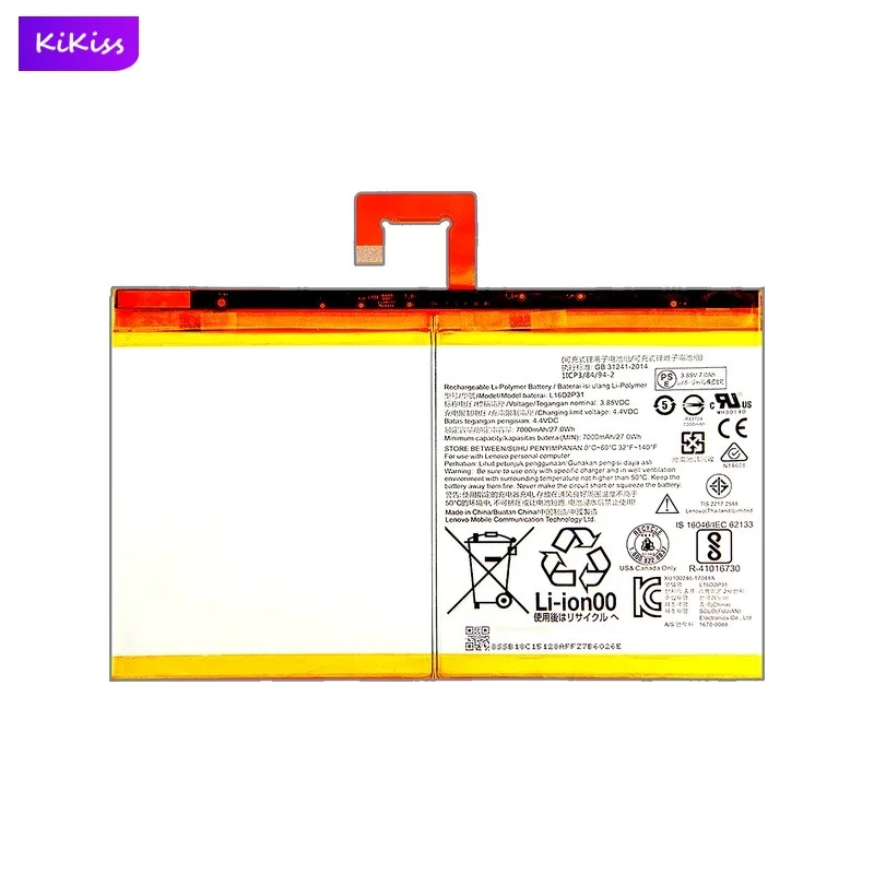 L16D2P31 Tablet Battery For LENOVO TAB 4 10 / 10 REL / 10 PLUS TB-X304L X304F TB-X704F X704L X504F X504L 7000mAh Real Capacity