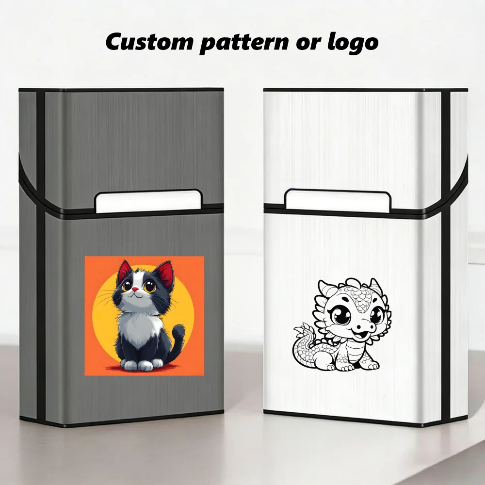 

Custom Portable Ultra-Thin Aluminum Cigar Box Regular Large Plastic Cigar Tobacco Box Storage Container Smoking Accessories