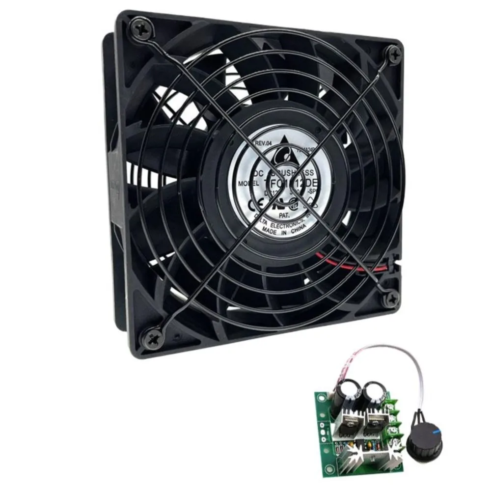 

12 см 120 мм высокоскоростной вентилятор постоянного тока мото воздушный поток, 12В-40В контроллер скорости двигателя постоянного тока контроллер скорости 400 Вт 10А Регулируемый ШИМ, 120x120x38мм 6800 об/мин