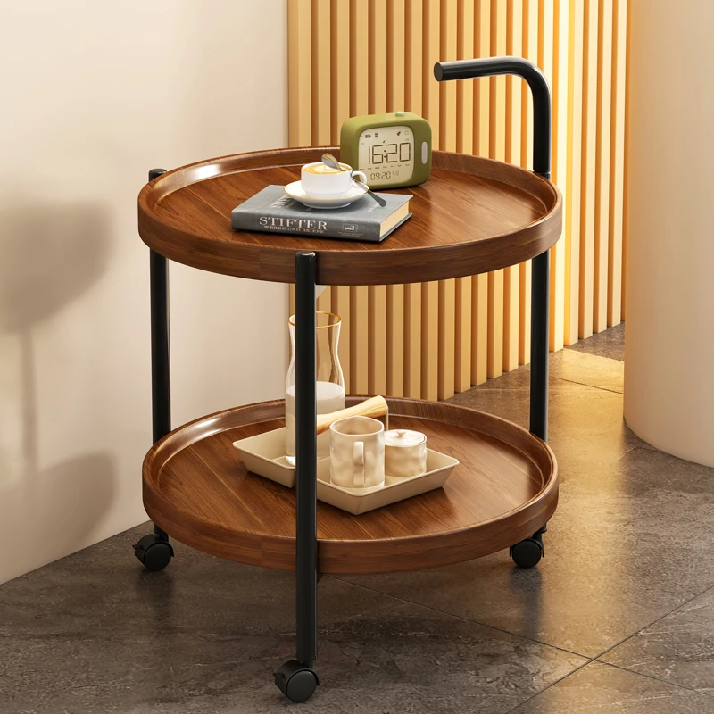

Movable coffee table, living room, household simple bedside shelf, trolley, new balcony, small round table by the sofa