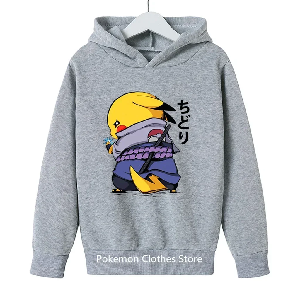 Pokemon Children Costume Spring Boy Hoodie Kids Clothes Funny Pikachu Pokemons Hoodies for Teen Girls 2-12y Baby Boys Sweatshirt