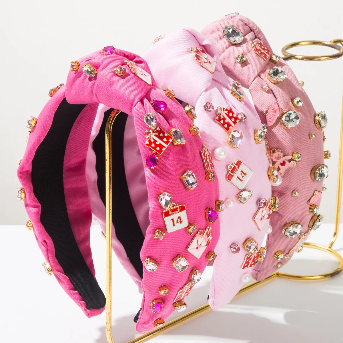 

New Fashion Wide Edge Knotted Bear Lip Envelope Oil Drop Rhinestone Hairband Women Hair Accessories