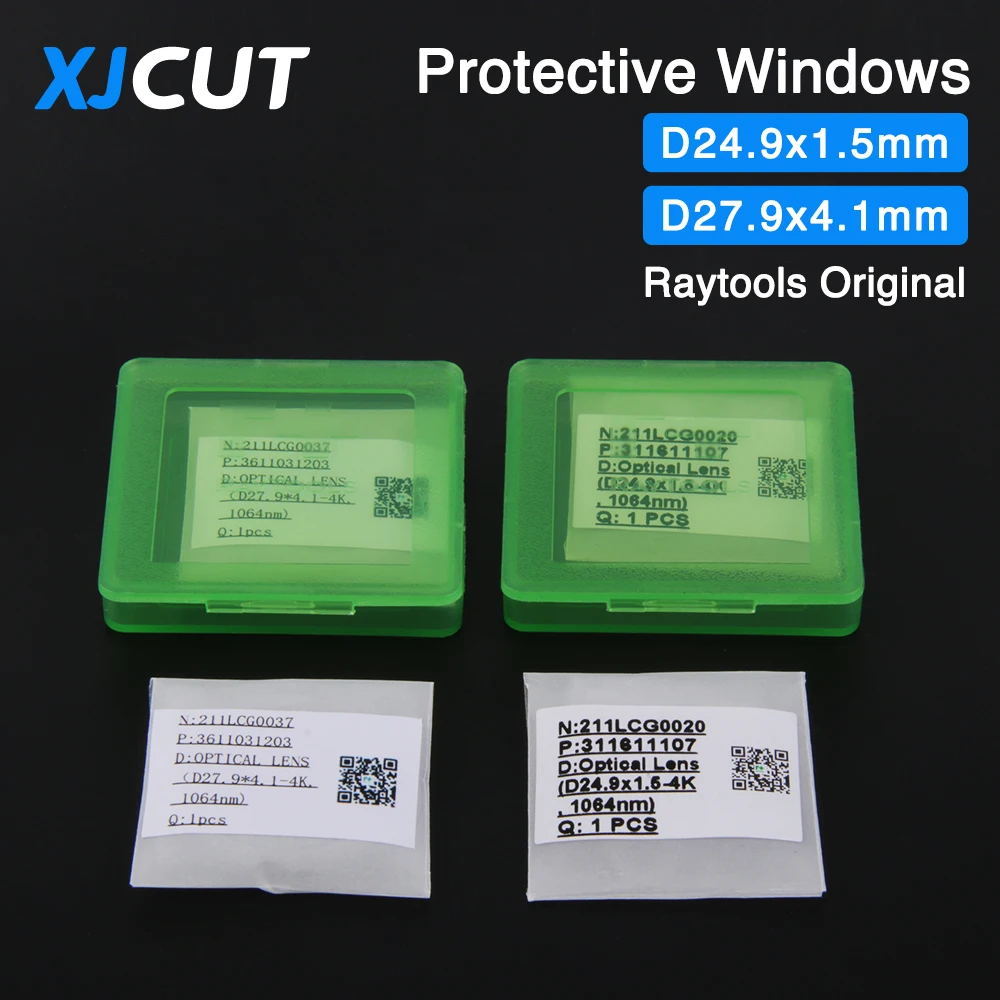 Xjcut-lente Original do Laser Windows Protetor Peças Principais Raytools 27.9x4.1 24.9x1.5 211lcg0037 211lcg0020 4kw 1064nm