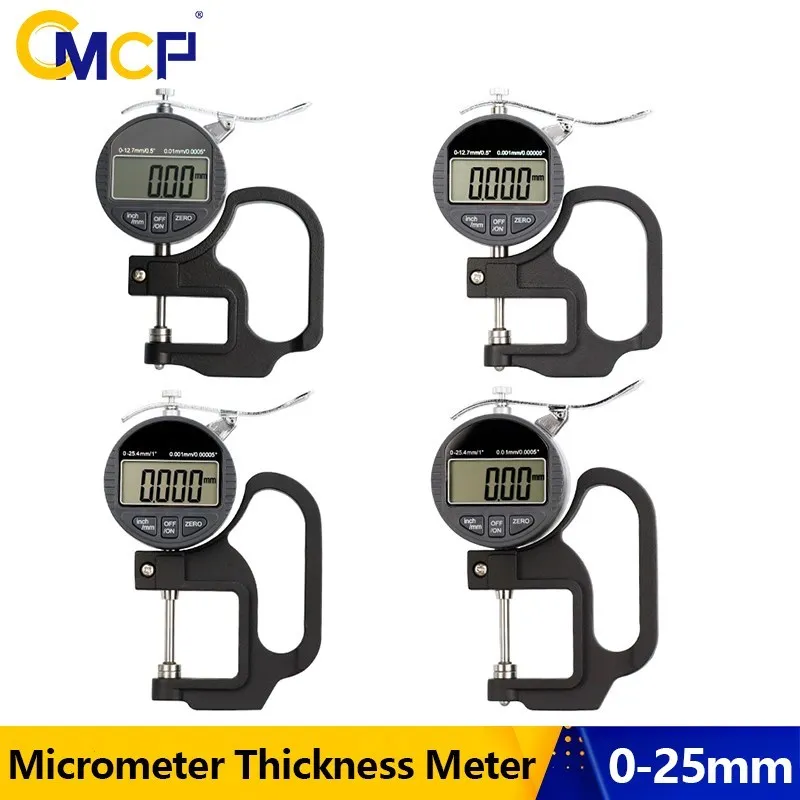 CMCP Micrometer Thickness Meter 0-10mm 0-25mm 0.01mm/0.001mm Digital Micrometer Electronic Meter Rular Thickness Tester