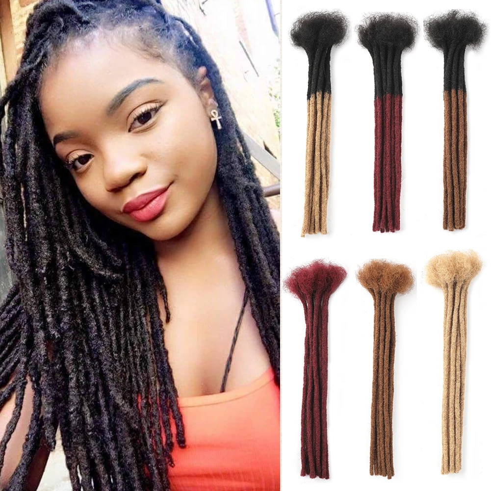 0.4 cm Kinky Braiding Microlocks Dreadlocks Brazilian Virgin Human Hair 10 Strands Crochet Braid Hair Loc Extensions