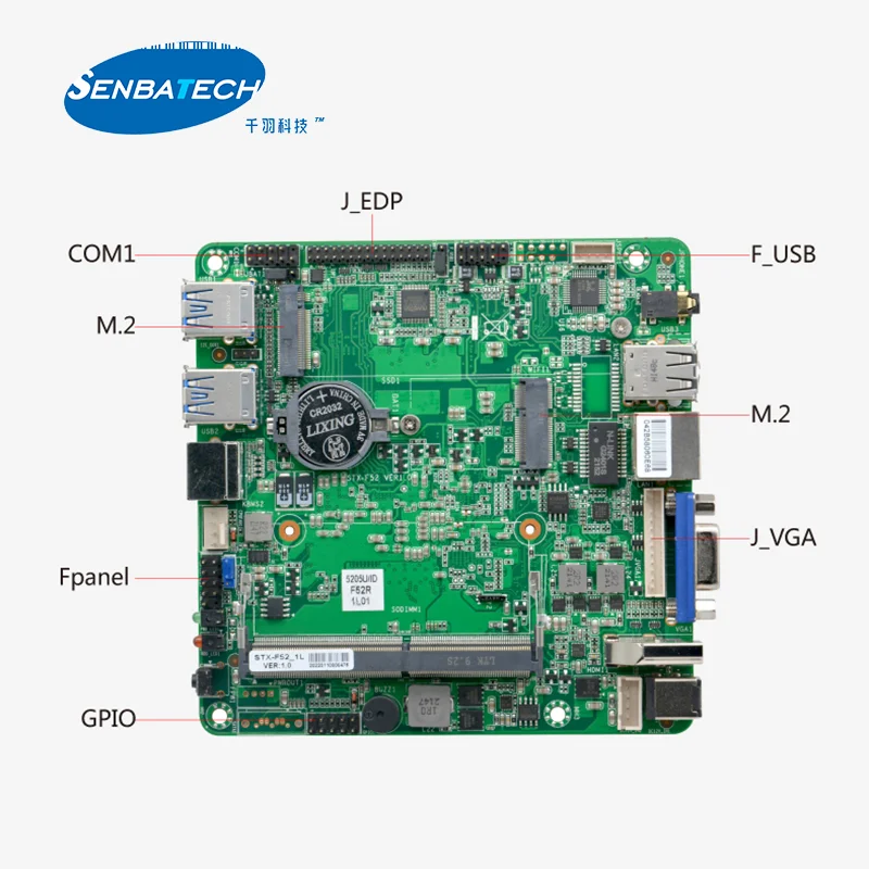 NewPc Accessories Main Board Pc Celeron 5205U DDR4 2400MHz M.2 Slot  PCIEx4 / SATA SSD PS/2 Industrial Mini Pc Motherboard Pc Pa