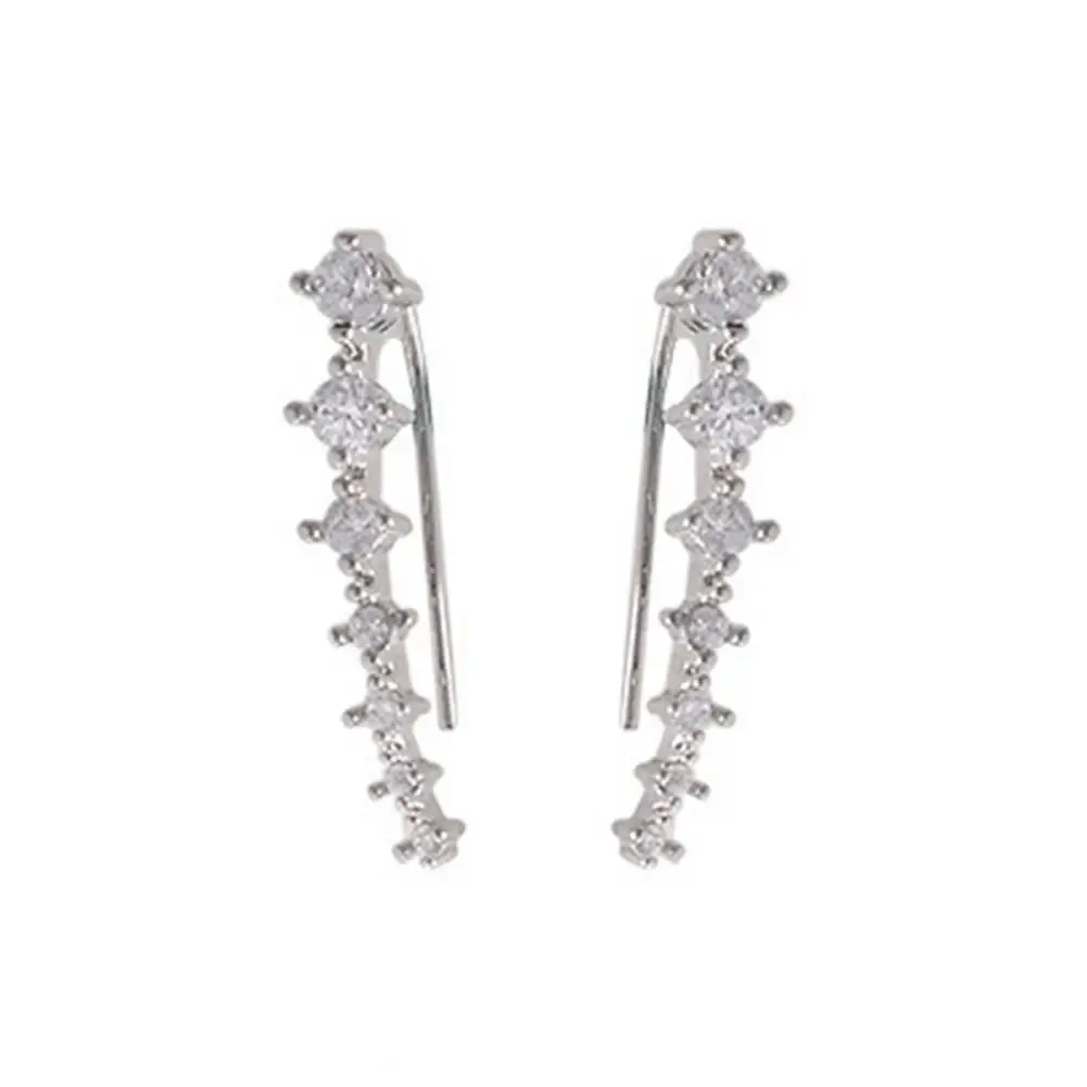 Light Luxury Niche Design Zircon Inlaid Earrings Seven Zircon Diamond Earrings Earrings Sparkling Star Fashion High-End Cur H8L9