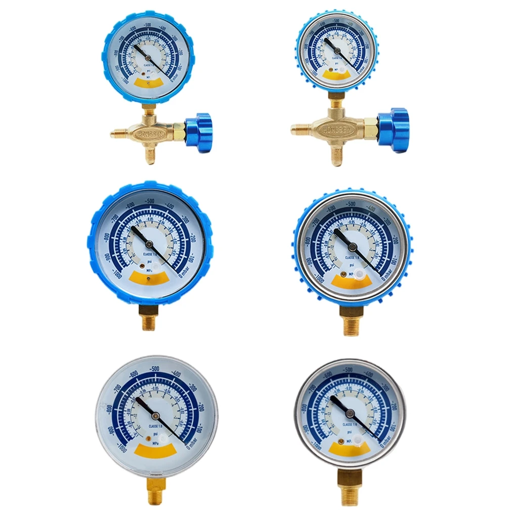 1pc Accurate Vacuum Gauge Air Gauge Instrument for Vacuum Pump 0-14psi Dials Display 1/8in Connector Vacuum Gauge