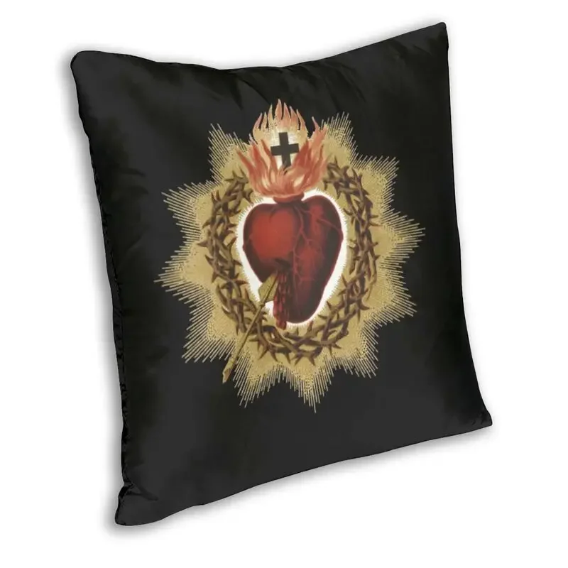 Soft Sacred Heart Of Jesus Catholic Throw Pillow Case Decoration Square Christian Faith Cushion Cover 40x40 Pillowcover for Sofa