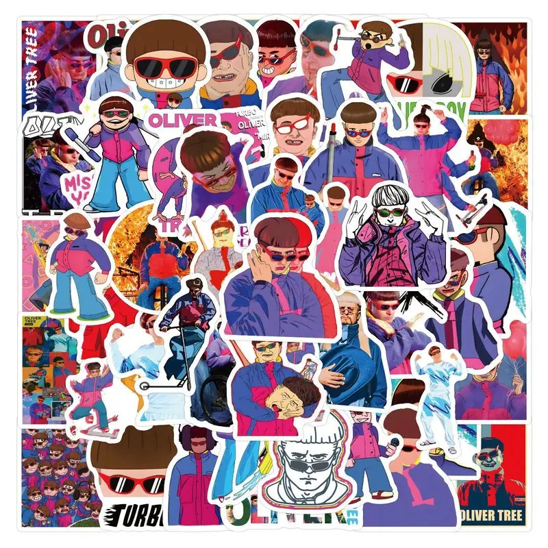 Oliver Tree Cartoon Sticker Pack 60Pcs Waterproof Vinyl Decal For Laptop Water Bottle Suitcase DIY Craft Scrapbook