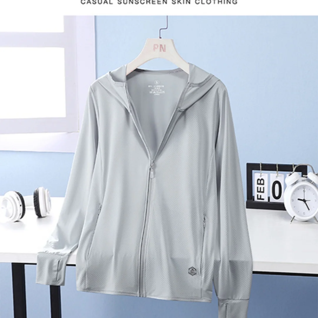High quality summer new sunscreen clothing, outdoor sports, outdoor ice silk, men's and women's breathable couple hooded sunscre