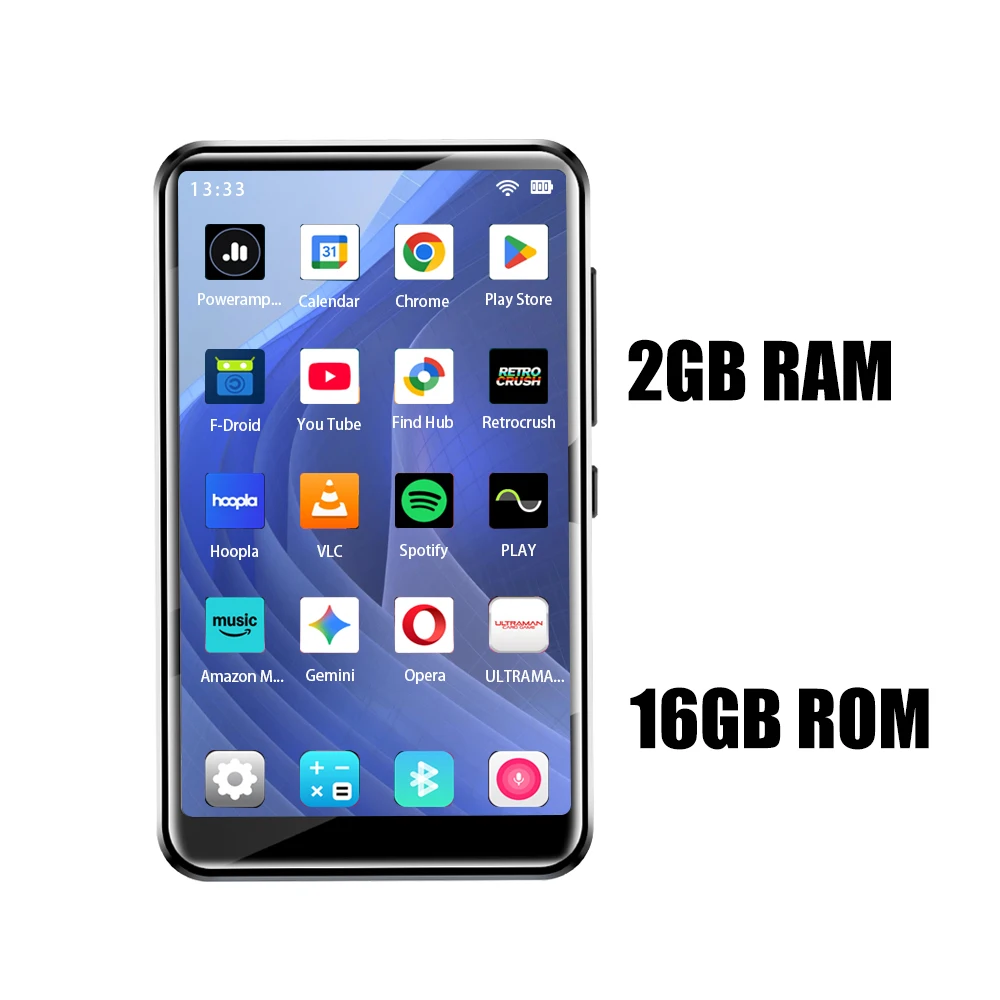Famue BF12 Android 10 MP3 Player 2G/4G RAM Up to 256GB 4-inch Touchscreen Bluetooth WiFi Spotify Aud