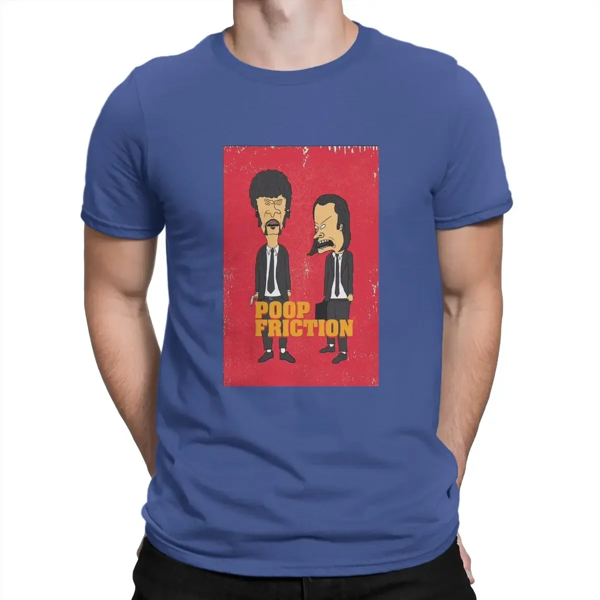 custom Beavis and Butthead Newest TShirt for Men Poop Friction Round Collar Basic T Shirt Personalize Birthday Gifts Streetwear image 3