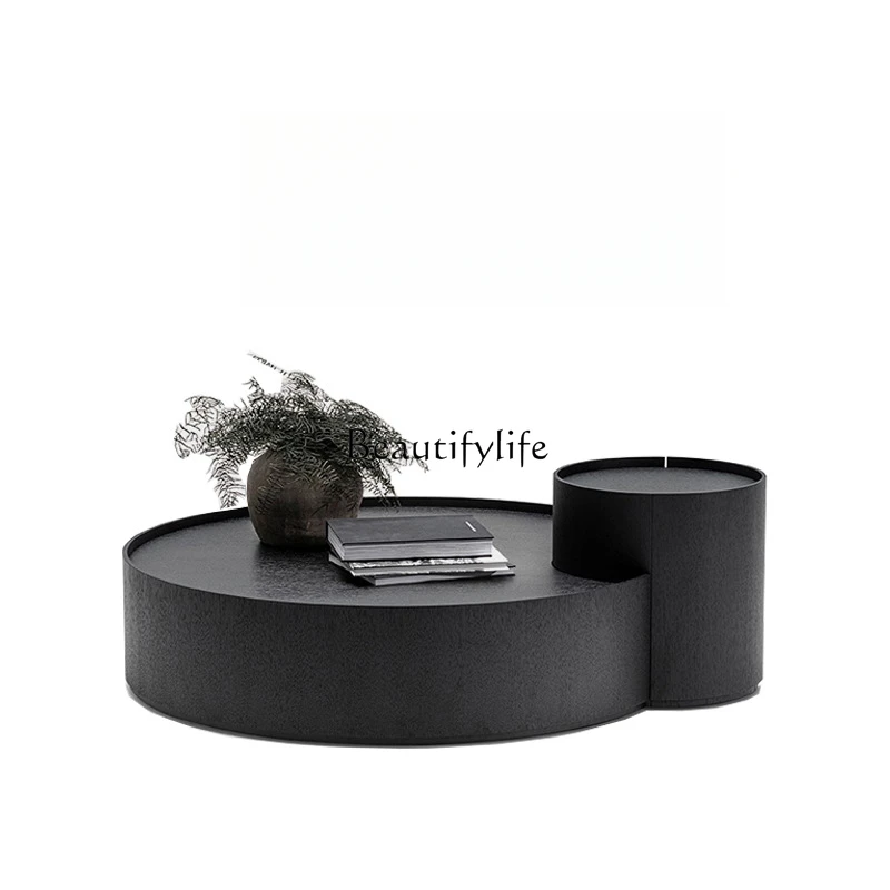 

Italian minimalist light luxury round coffee table modern simplicity, side table combination