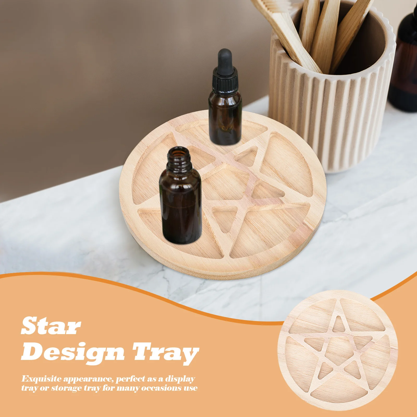 

2 Pcs Essential Oil Storage Tray Oils Case Nail Decor Multifunction Wood Holder Stand Container for Wooden