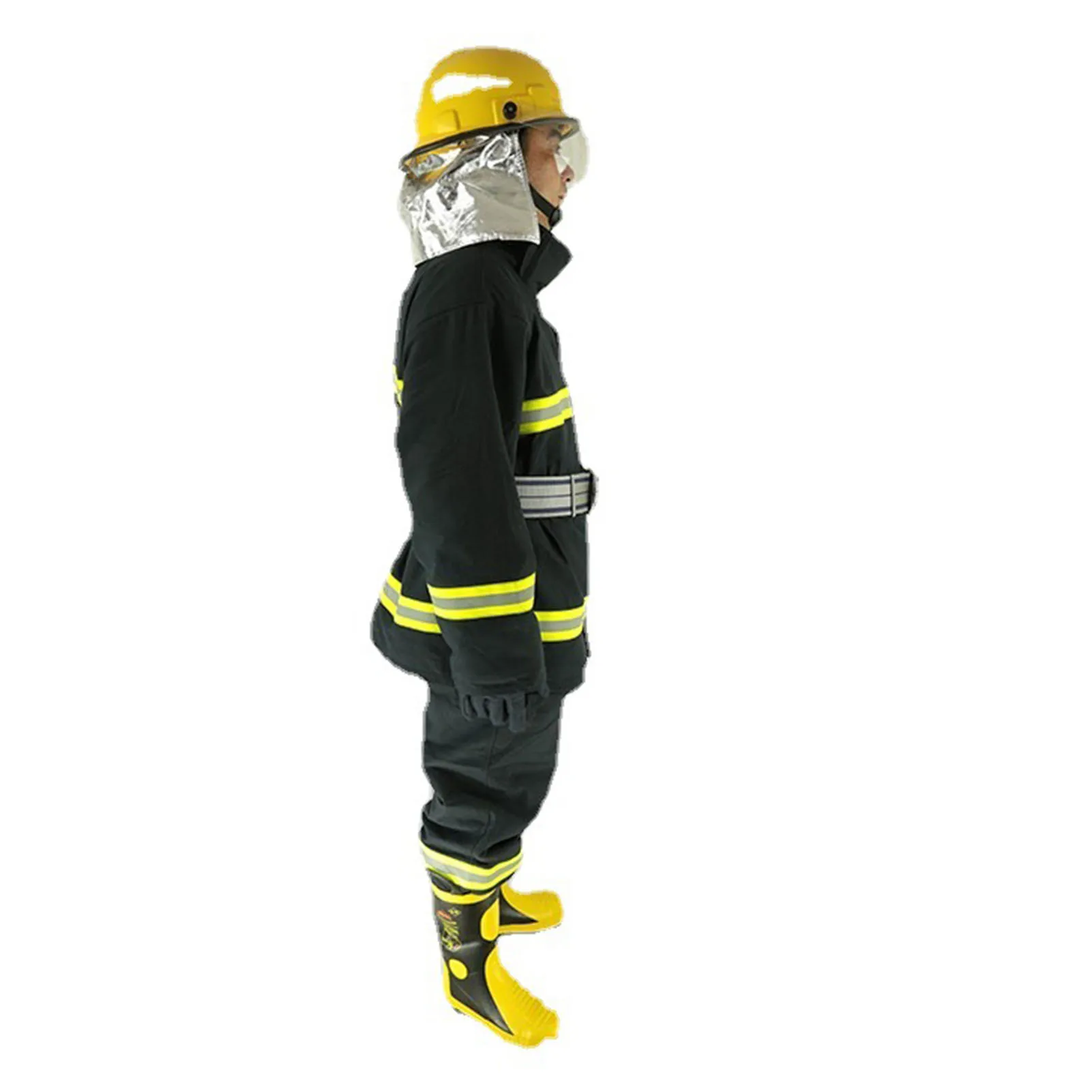 Reflective Safety Suit Fire Resistant Safety Suit 4 Layer Heat Insulation Jacket and Pants with High Visibility Reflective Strip