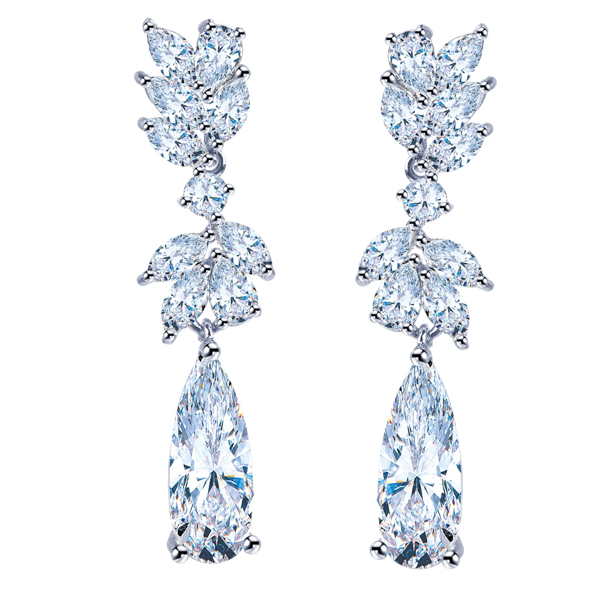 Emmaya Trendy 3 Colors Leaf Earrings High Quality Cubic Zircon Earrings Women Wedding Jewelry Gift