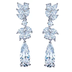 Emmaya Trendy 3 Colors Leaf Earrings High Quality Cubic Zircon Earrings Women Wedding Jewelry Gift