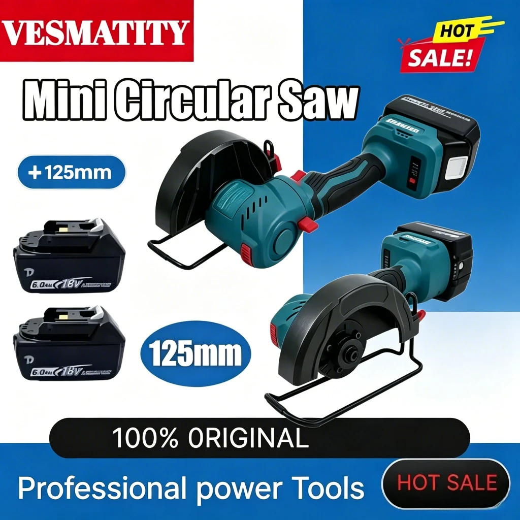 Electric Brushless 125mm Angle Grinder, Portable Power Cutting Tool for Home DIY & Industrial Construction for 18V-20V battery.