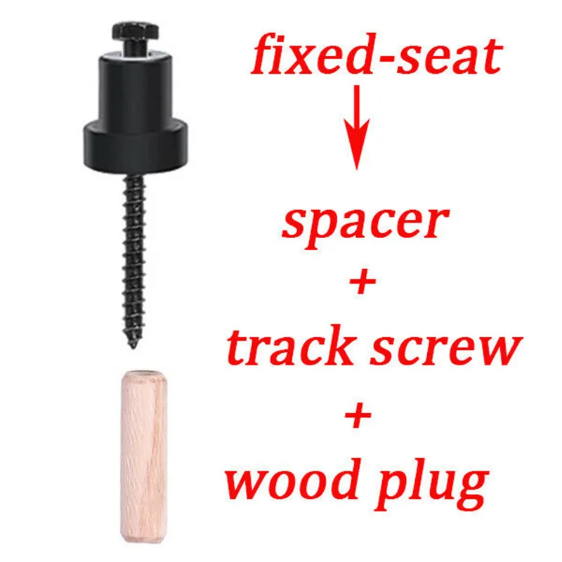 

CCJH Sliding Barn Wood Door Hardware Black Accessories for Fixed Rails（Fixed-seat+Spacer+Track Screw+Wood Plug）