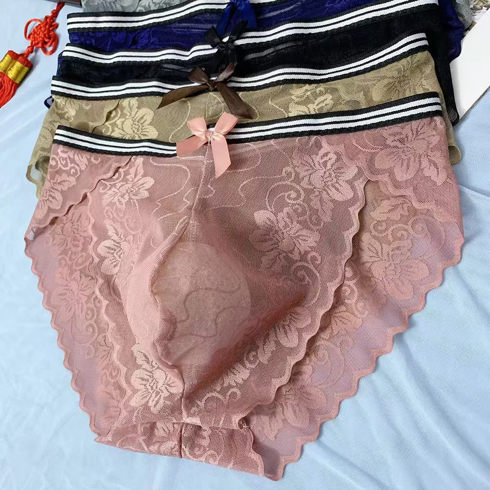 

Everyday Use Breathable Pouch Underpant All Seasons Lace Underwear Briefs All Seasons Use Comfortable Fit Flexible Wear