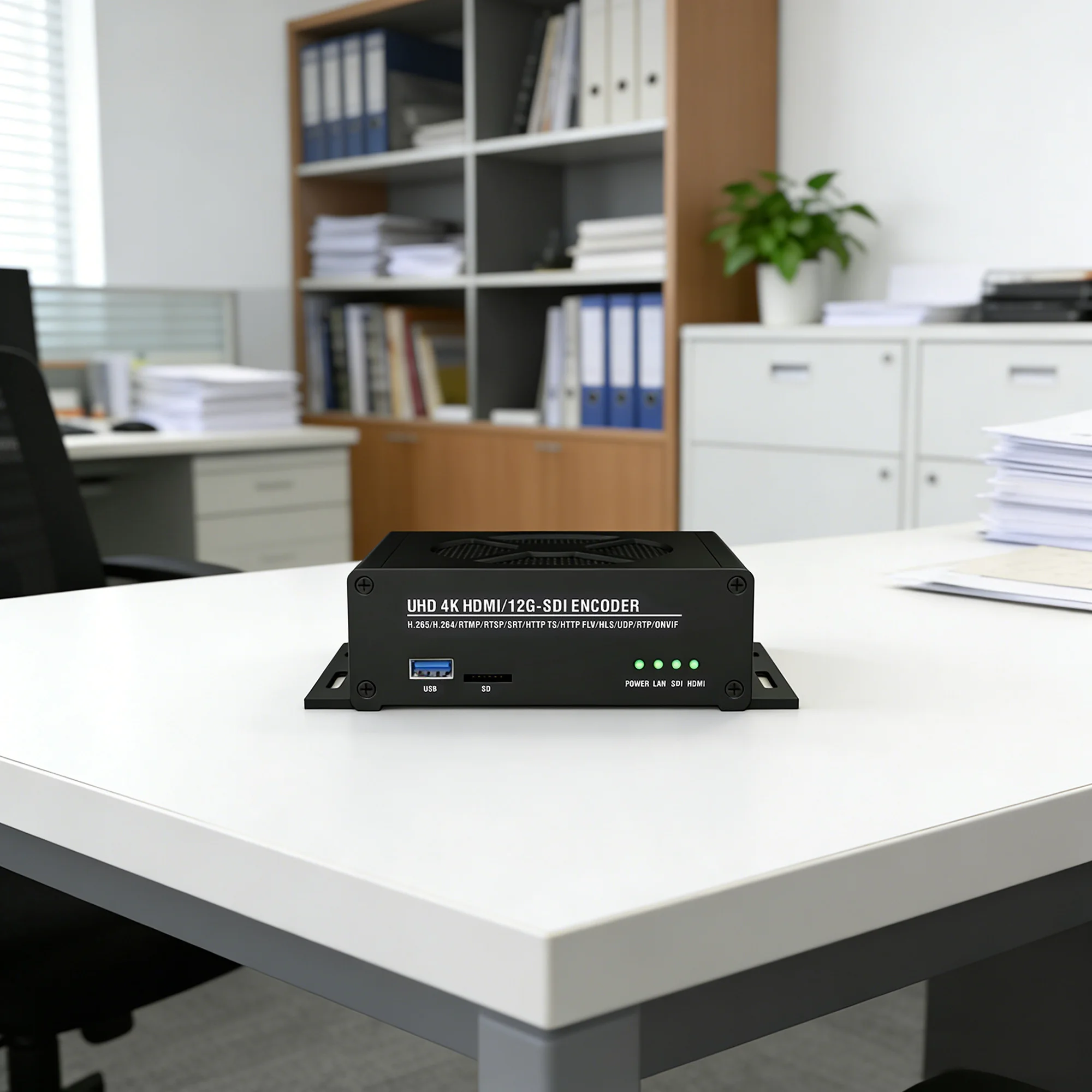 

Кодирование аудио и видео высокого разрешения с поддержкой одновременного входа SDI и HDMI (1 x 4K 60 кадров/с + 1 x 1080p 60 кадров/с)