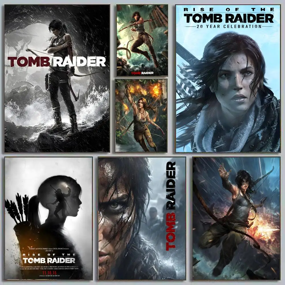 Tomb Raider TR Lara Croft Adventure Gaming Female Protagonist Painting Calligraphy Poster Eco-Friendly Decor Frameless Canvas