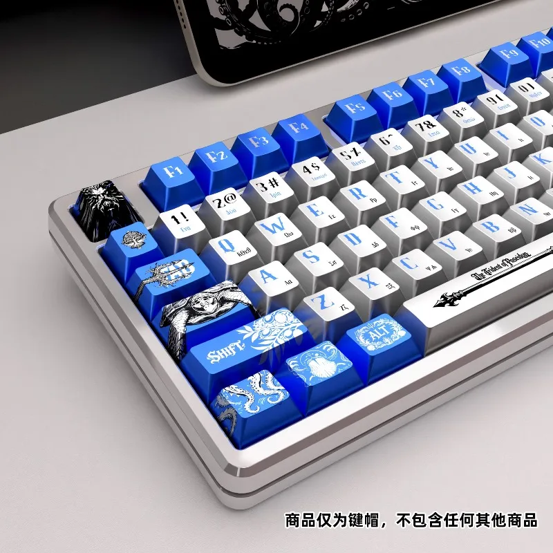 NEW Poseidon Themed Anime Keycap Mechanical Keyboard PBT Metal Paint Custom Keycap PC Gaming Keyboard Accessories Gift Collect