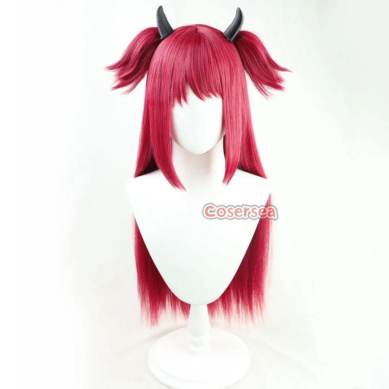 Cosersea Yuzuki Roa Cosplay Wigs Virtual YouTuber Yuzuki Roa 60cm Long Straight Wine Red Cos Wig Synthetic Hair Heat Resistant